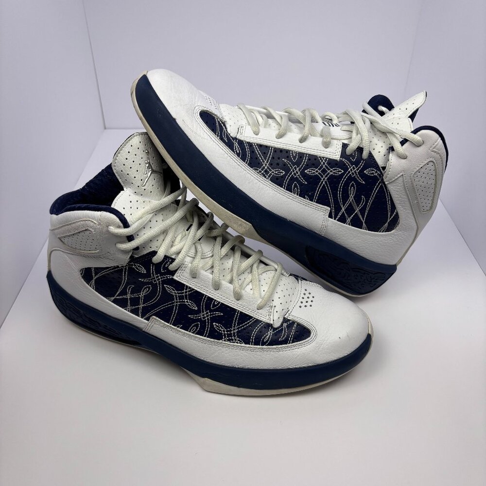 Air Jordan Icons White Midnight Navy 383852-102 Men's Size 12 Basketball Shoes